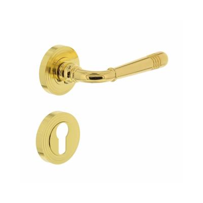 Intersteel Deurkruk Helena op rozet met profielcilinderrozetten - messing gelakt