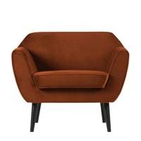 WOOOD Fauteuil 'Rocco' Velvet, kleur Roest - thumbnail