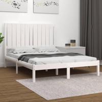 Bedframe zonder matras massief grenenhout wit 120x200 cm - thumbnail