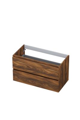 Onderkast INK 2 laden greeploos met houten keerlijst 90 cm x 45 cm x 52 cm Noten 1257137