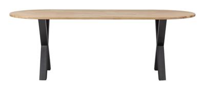 WOOOD Ovale Eettafel 'Tablo' met X-poot, 220 x 90cm