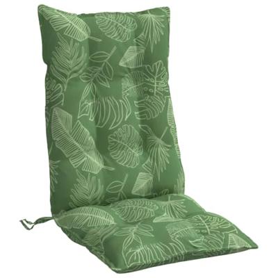 VidaXL Stoelkussens 4 st hoge rug bladpatroon oxford stof