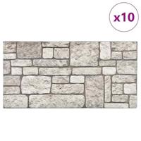 VidaXL 10 st wandpanelen 3d grijze baksteen eps - thumbnail