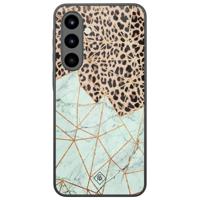 Samsung Galaxy A56 glazen hardcase - Luipaard marmer mint - thumbnail
