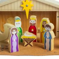Bigjigs houten kerststal set, 13dlg. - thumbnail