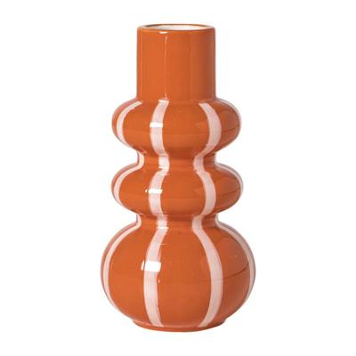 Vaas lijnen - rood/roze - ø7.3x14.5 cm