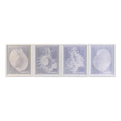Schilderij DKD Home Decor Kristal Schelp 50 x 2 x 60 cm 50 x 60 x 2,5 cm (4 Onderdelen)