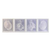 Schilderij DKD Home Decor Kristal Schelp 50 x 2 x 60 cm 50 x 60 x 2,5 cm (4 Onderdelen) - thumbnail