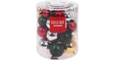 Kerstballenset - 44 stuks plastic - traditional mix