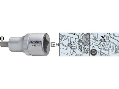 HAZET Spreider 4912-1 · 1/2 inch (12,5 mm) vierkant hol · Tapprofiel massief · SW voor tapprofiel 5,5 x 8 mm