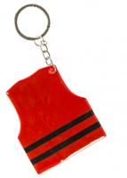 LG Imports sleutelhanger veiligheidsvest junior 7 cm rood - thumbnail