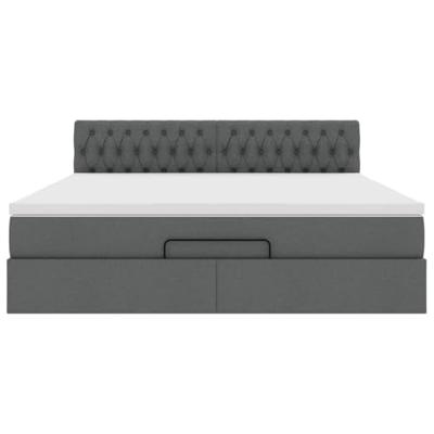 Ottoman bed met matras 180x200cm stof donkergrijs