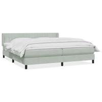 Boxspring met matras fluweel lichtgrijs 180x220 cm - thumbnail
