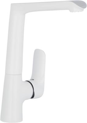 Saqu Angular 2.0 eengreeps keukenmengkraan wit/chroom