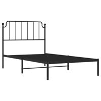 Bedframe met hoofdbord metaal zwart 100x200 cm - thumbnail