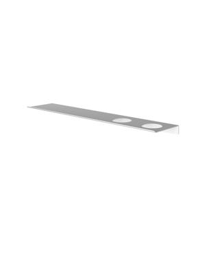 Hotbath &MORE Planchet - 60cm - inclusief bevestigings rails - 2 uitsparingen - voor zeepdispenser of beker - Mat wit SH060H2WH