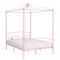 Hemelbedframe metaal roze 140x200 cm - thumbnail