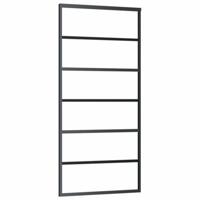 Schuifdeur met beslagset 90x205 cm ESG glas zwart - thumbnail