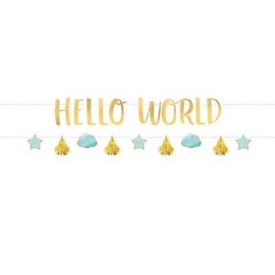2 Slingers Hello World Blauw/Goud