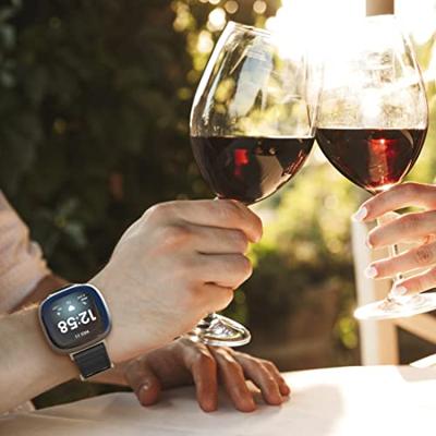 Hama Polsband Voor Fitbit Versa 3/Sense Horlogebandje Van Leer En Silic. Zw.