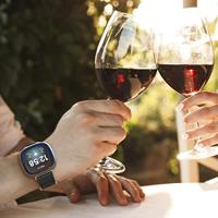 Hama Polsband Voor Fitbit Versa 3/Sense Horlogebandje Van Leer En Silic. Zw. - thumbnail