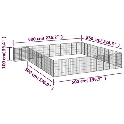 Hondenkennel 46 panelen 50x100 cm gepoedercoat staal zwart