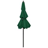 VidaXL Parasol 3-laags met aluminium paal 2,5 m groen - thumbnail