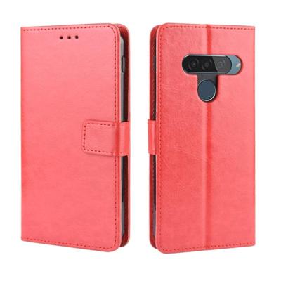 Retro Crazy Horse textuur horizontale Flip lederen case voor LG G8S ThinQ met houder & kaartsleuven & fotolijstjes (rood) Retro Crazy Horse textuur horizontale Flip lederen case voor LG G8S ThinQ met houder & kaartsleuven & fotolijstjes (rood)