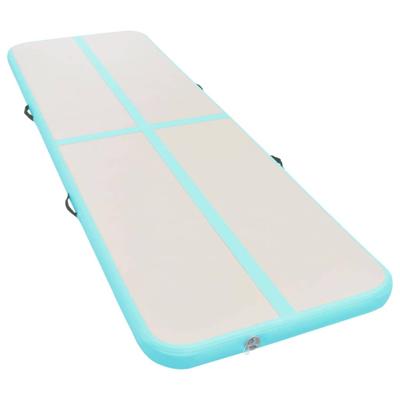 VidaXL Gymnastiekmat met pomp opblaasbaar 400x100x10 cm pvc groen