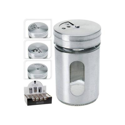 Kruidenstrooier glas en RVS Ø5xh8cm