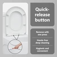 VidaXL Toiletzitting wit 49 x 36 x 4 cm duroplast - thumbnail