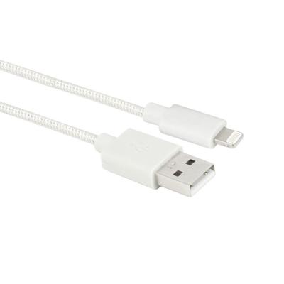 ACT usb a naar lightning laad- en datakabel 1m nylon - wit