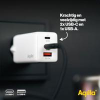 Aqiila W3 USB-oplader 65 W 1x USB-A, 2x USB-C USB PD, Quick Charge 3.0, QC 4+ Wit Binnen - thumbnail