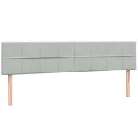 Boxspringbed met matrassen 180x220 cm fluweel lichtgrijs - thumbnail