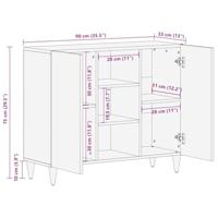 Dressoir 90x33x75 cm massief mangohout - thumbnail