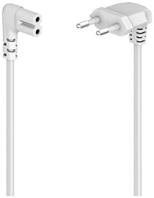 Hama Power Cable Angled Both Sides Euro Plug AC Connector C7 3 m Kabel Wit Hama Power Cable Angled Both Sides Euro Plug AC Connector C7 3 m Kabel Wit