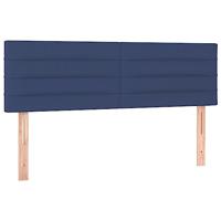 Boxspring met matras stof blauw 140x200 cm - thumbnail