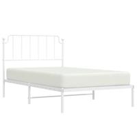 Bedframe met hoofdbord metaal wit 107x203 cm - thumbnail