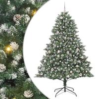 VidaXL Kunstkerstboom met 300 led groen 210 cm pvc en plastic en staal - thumbnail