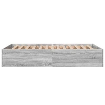 Bedframe bewerkt hout grijs sonoma eikenkleurig 135x190 cm