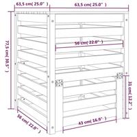 Compostbak 63,5x63,5x77,5 cm massief grenenhout wit - thumbnail