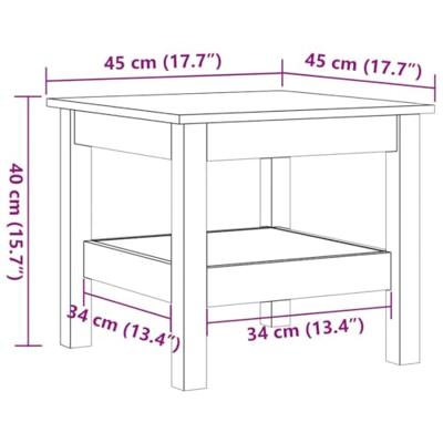 Salontafel 45x45x40 cm massief grenenhout wasbruin