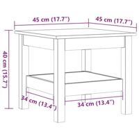 Salontafel 45x45x40 cm massief grenenhout wasbruin - thumbnail