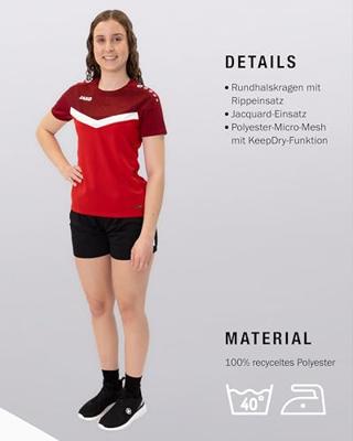 JAKO 6124D T-Shirt Iconic Dames - Rood/Wijnrood - 34