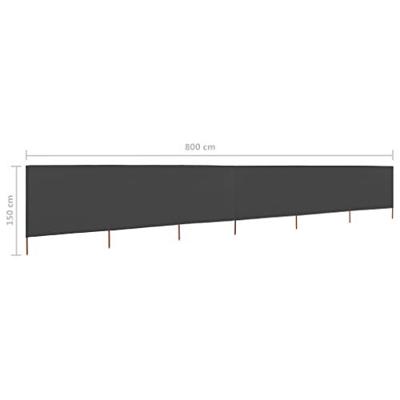 VidaXL Windscherm 6-panelen 800x120 cm stof antraciet VidaXL Windscherm 6-panelen 800x120 cm stof antraciet