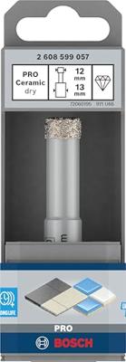 Bosch Accessoires PRO Ceramic dry diamantboor | 12 x 33 x 13 mm - 2608599057 Bosch Accessoires PRO Ceramic dry diamantboor | 12 x 33 x 13 mm - 2608599057