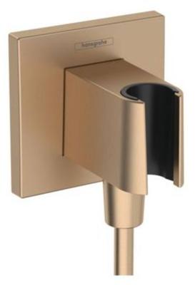 Hansgrohe FixFit E muuraansluitbocht met handdouchehouder, Brushed Bronze Hansgrohe FixFit E muuraansluitbocht met handdouchehouder, Brushed Bronze