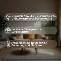 Brilliant G99280/06 Palmero LED-plafondlamp met ventilator LED-module 40 W Zwart - thumbnail