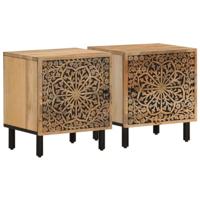 Nachtkastjes 2 st 40x33x46 cm massief mangohout - thumbnail