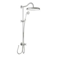 Regendoucheset Tres Opbouw Clasic Incl. Handdouche Kruisgreep RVS - thumbnail